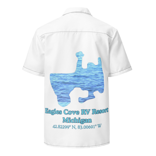 Eagles Cove RV Resort Button Down Shirt with over-sized print