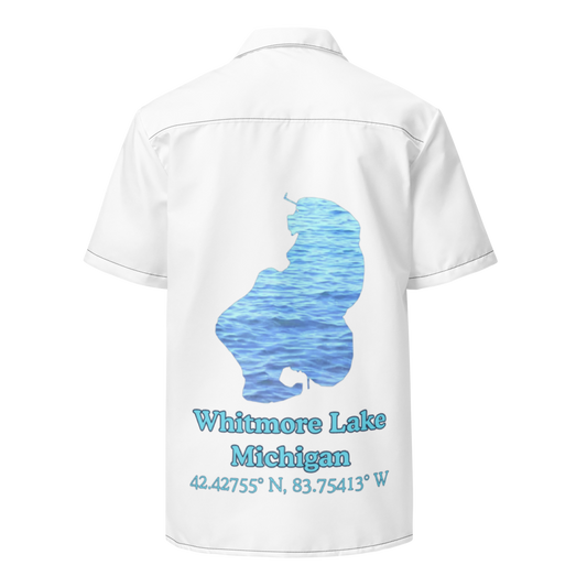 Whitmore Lake Button Down Shirt with over-sized print
