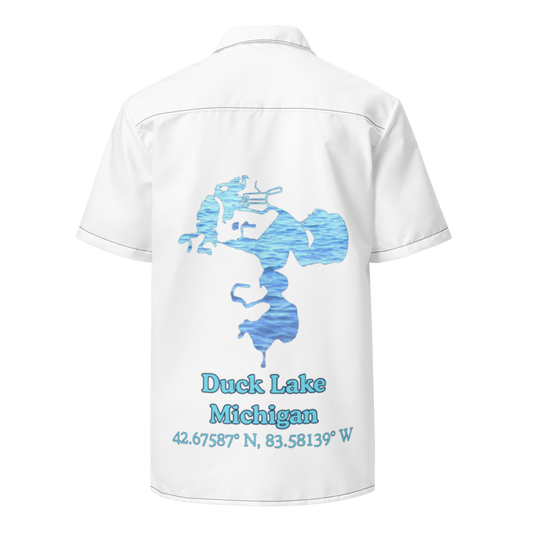 Duck Lake Button Down Shirt with over-sized print