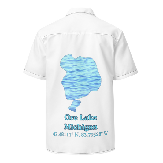 Ore Lake Button Down Shirt with over-sized print