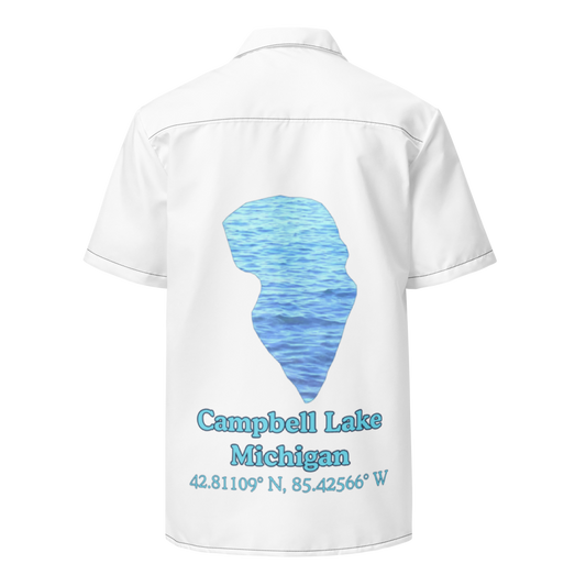 Campbell Lake Button Down Shirt with over-sized print
