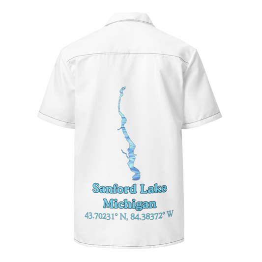 Sanford Lake Button Down Shirt with over-sized print