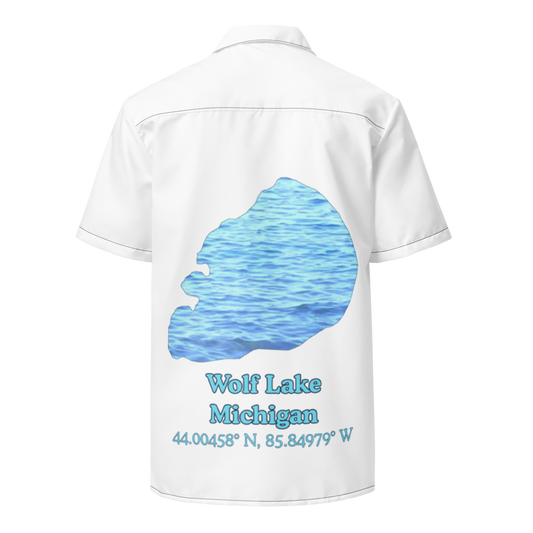 Wolf Lake Button Down Shirt with over-sized print