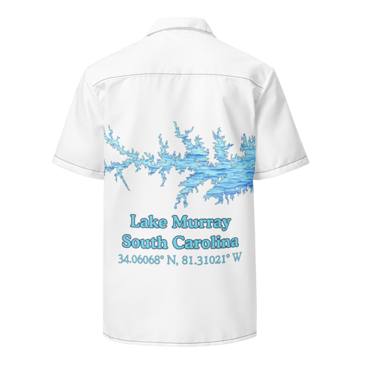 Lake Murray Button Down Shirt with over-sized print