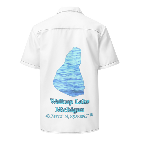 Walkup Lake Button Down Shirt with over-sized print