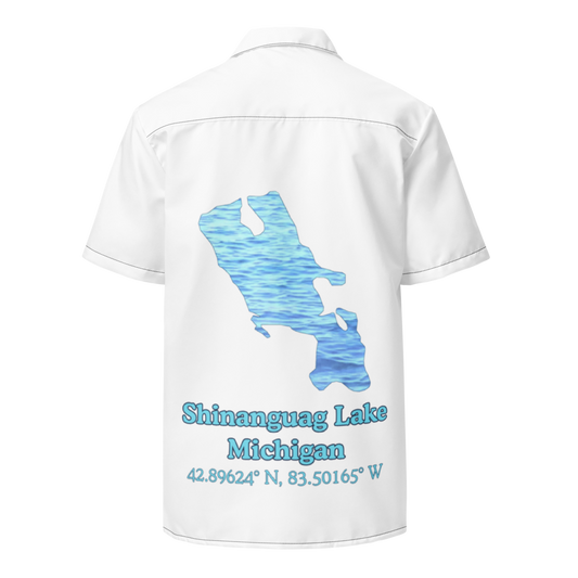 Shinanguag Lake Button Down Shirt with over-sized print