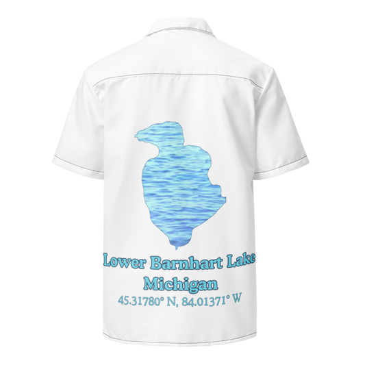 Lower Barnhart Lake Button Down Shirt with over-sized print