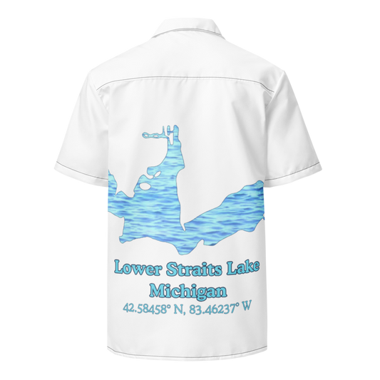 Lower Straits Lake Button Down Shirt with over-sized print