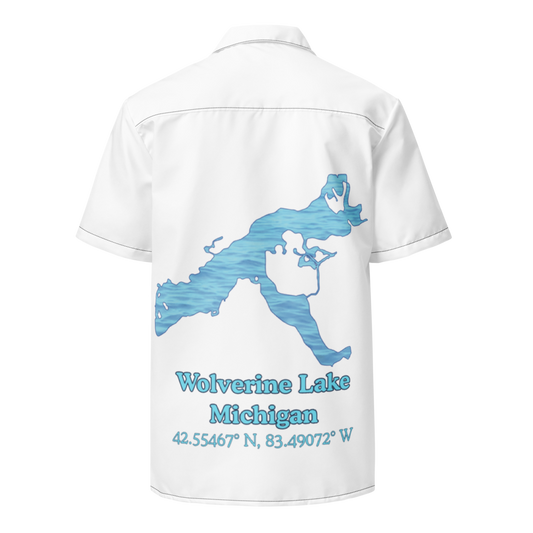 Wolverine Lake Button Down Shirt with over-sized print