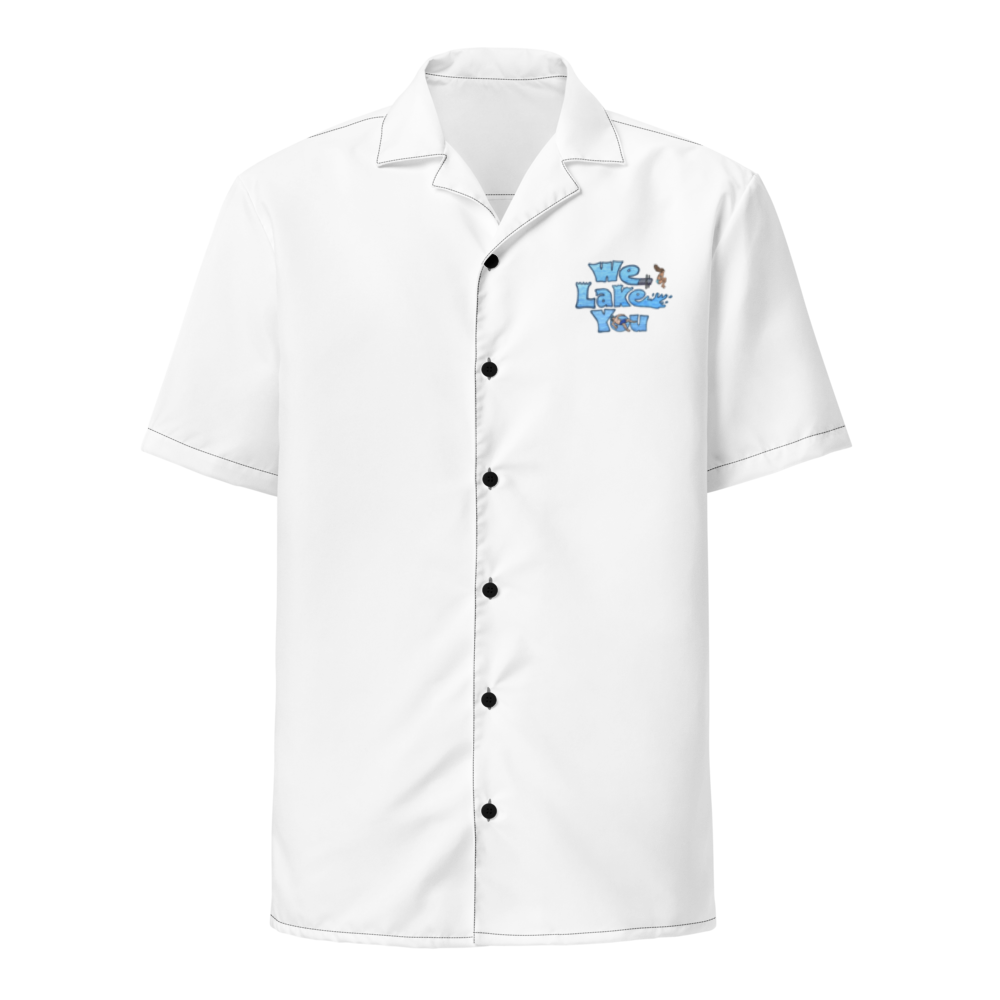 Cedar Island Lake Button Down Shirt with over-sized print