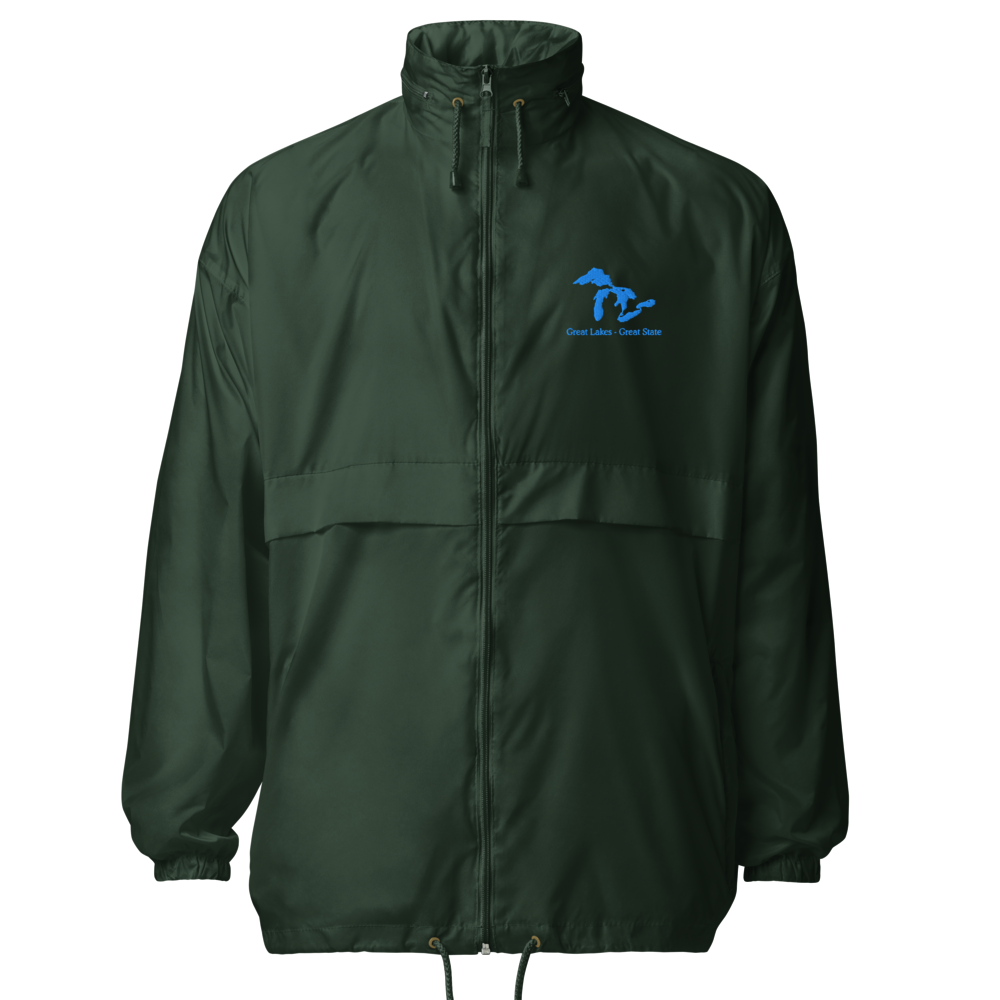 Great Lakes - Great State Embroidered Windbreaker (Full Zip front)