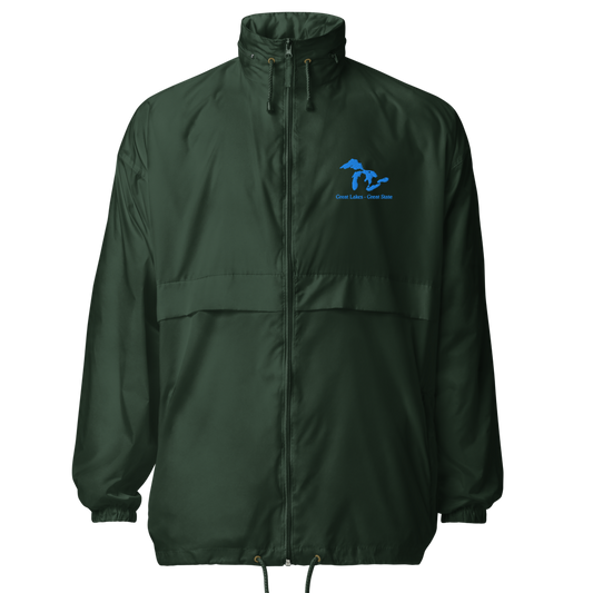 Great Lakes - Great State Embroidered Windbreaker (Full Zip front)