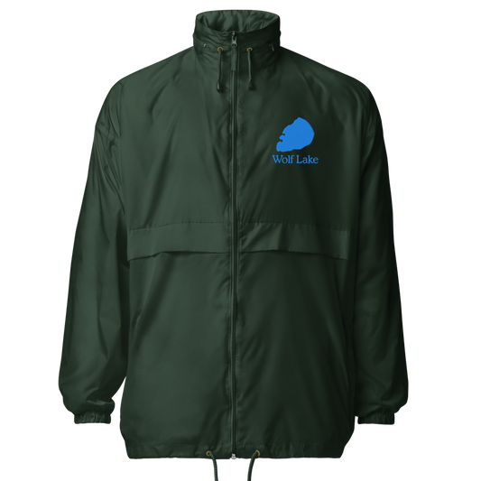 Wolf Lake Embroidered Windbreaker (Full Zip front)