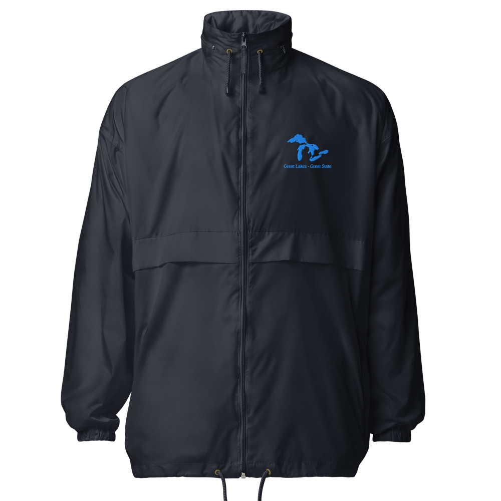 Great Lakes - Great State Embroidered Windbreaker (Full Zip front)