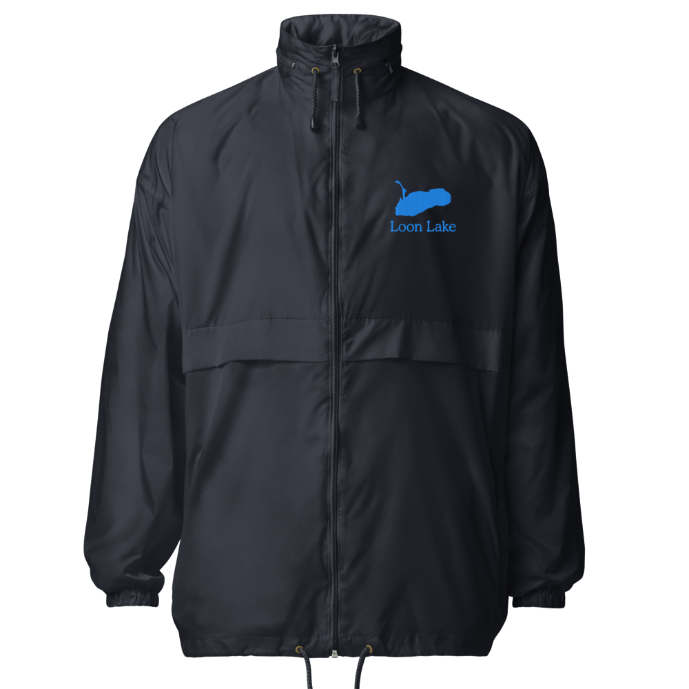 Loon Lake Embroidered Windbreaker (Full Zip front)