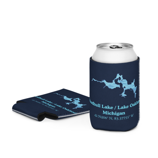 Woodhull Lake / Lake Oakland Can Cooler (Regular & Slim Sizes)