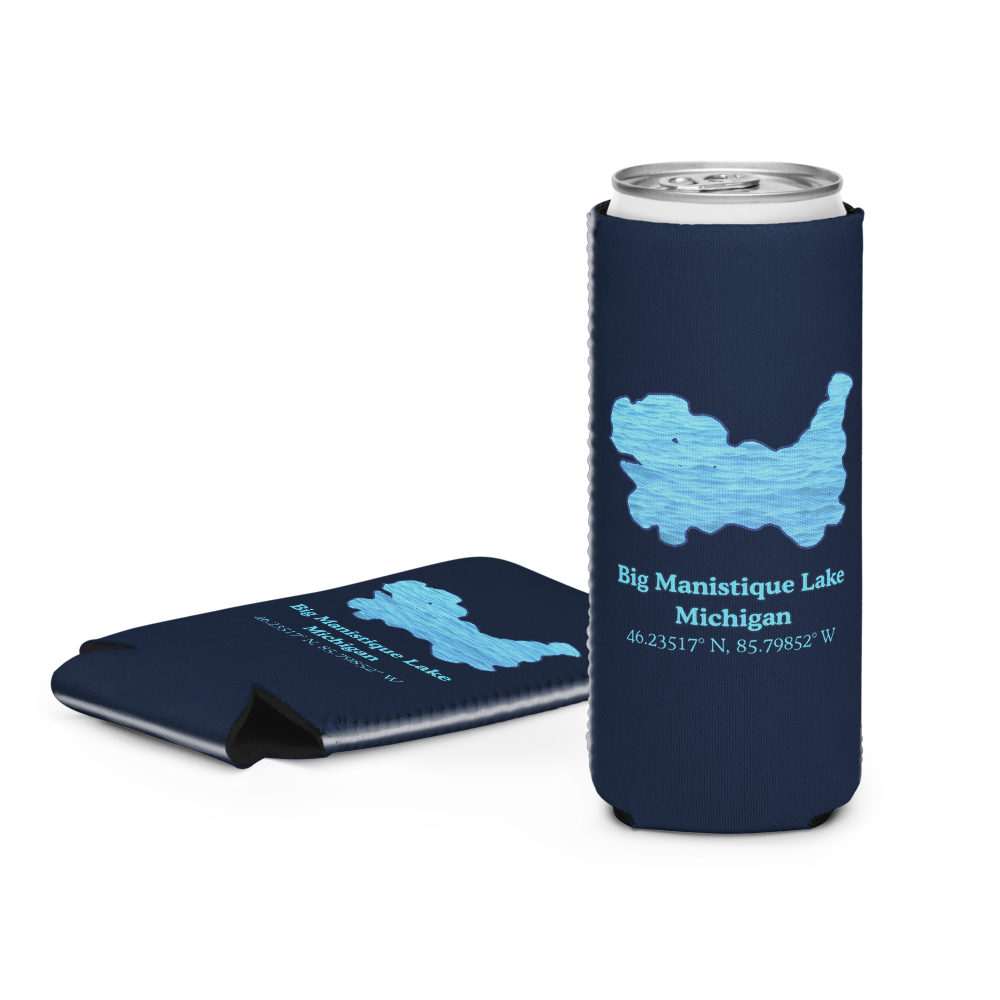 Big Manistique Lake Can Cooler (Regular & Slim Sizes)