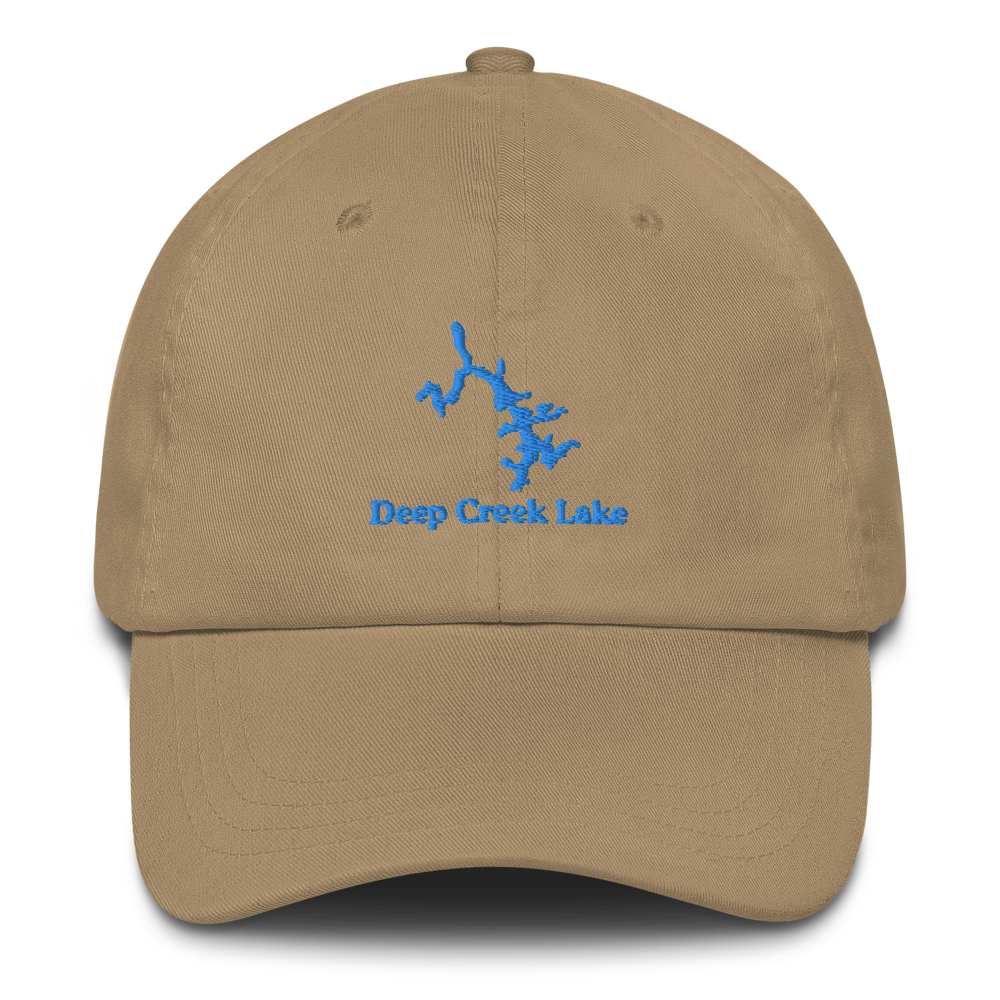 Embroidered Dad Hat with Deep Creek Lake on front & We Lake You on Back