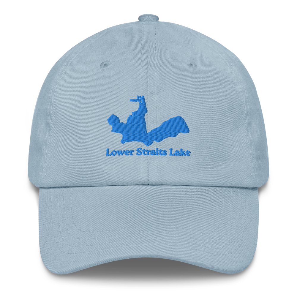 Embroidered Dad Hat with Lower Straits Lake on front & We Lake You on Back