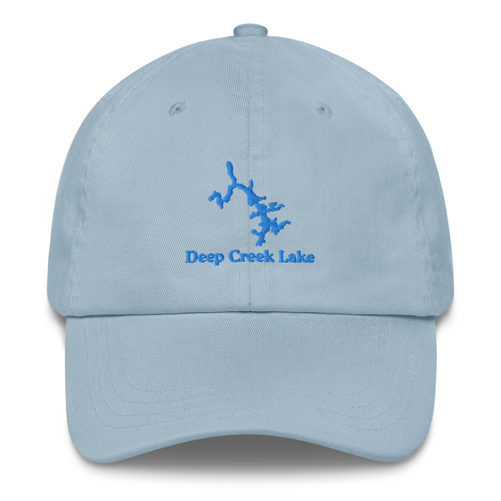 Embroidered Dad Hat with Deep Creek Lake on front & We Lake You on Back