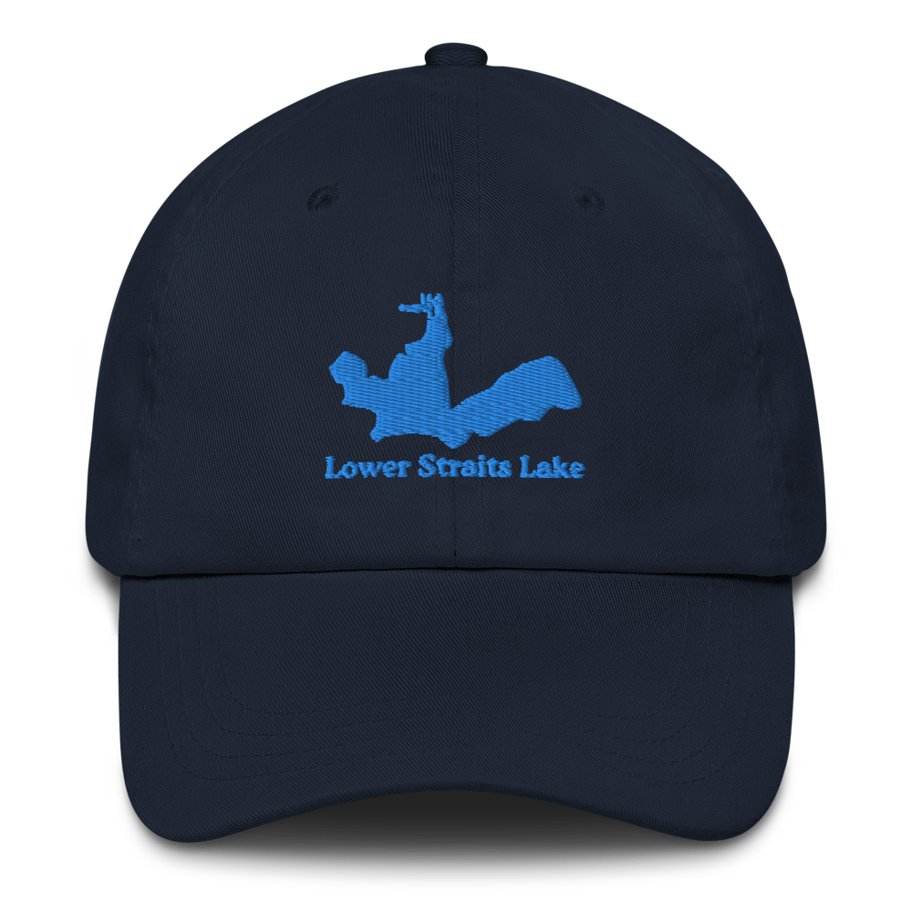 Embroidered Dad Hat with Lower Straits Lake on front & We Lake You on Back
