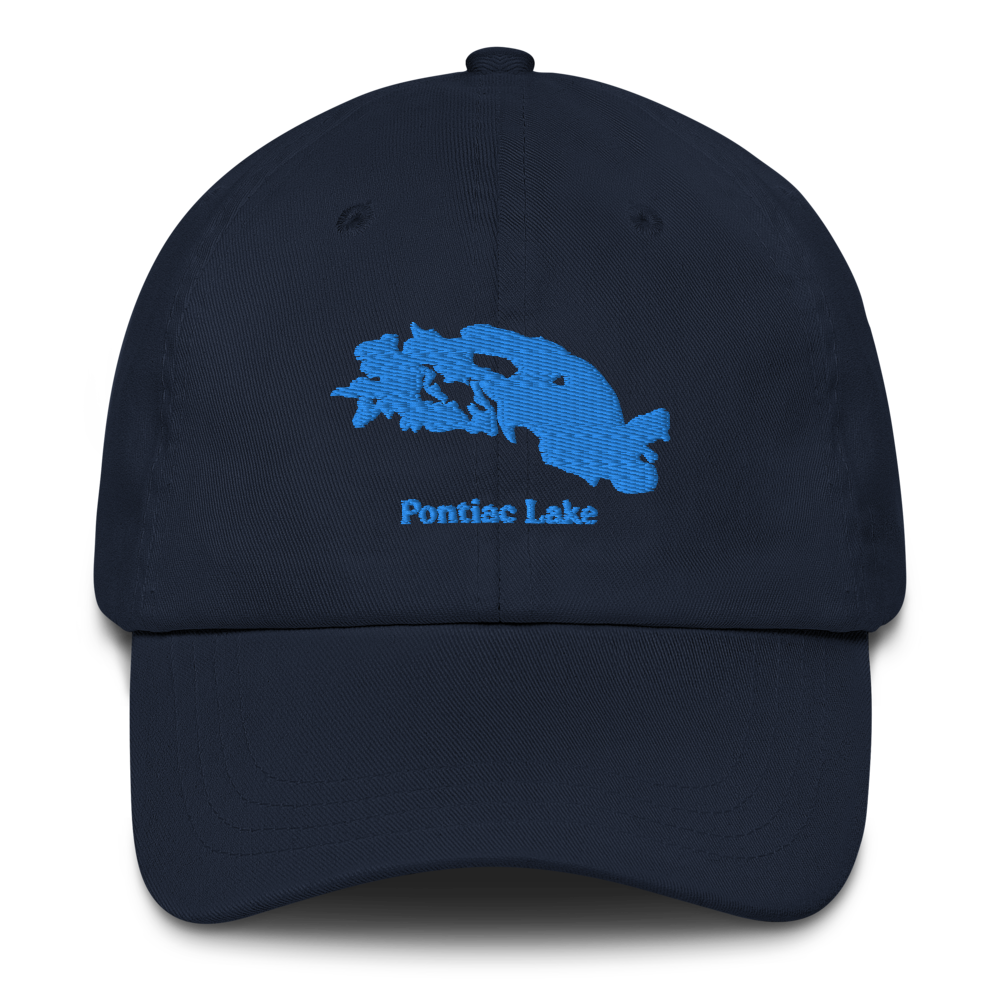 Embroidered Dad Hat with Pontiac Lake on front & We Lake You on Back