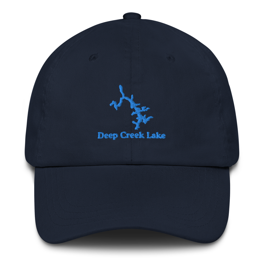 Embroidered Dad Hat with Deep Creek Lake on front & We Lake You on Back