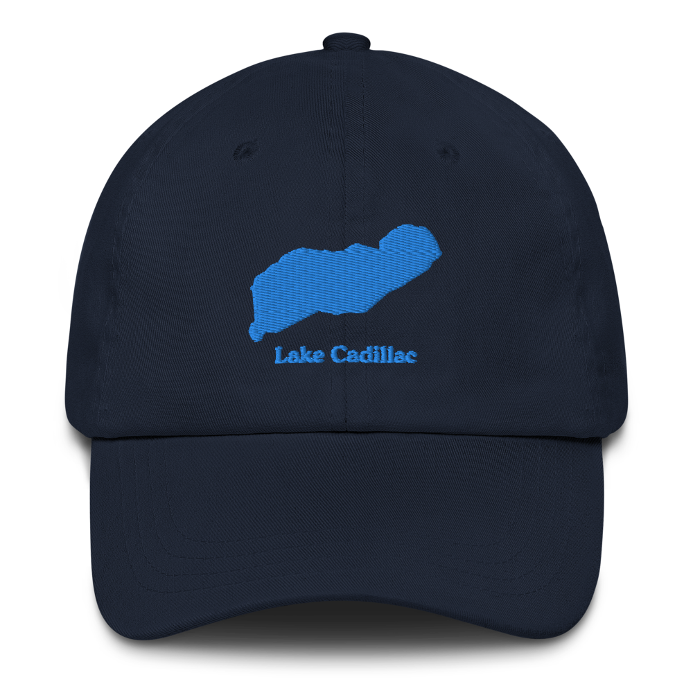 Embroidered Dad Hat with Lake Cadillac on front & We Lake You on Back