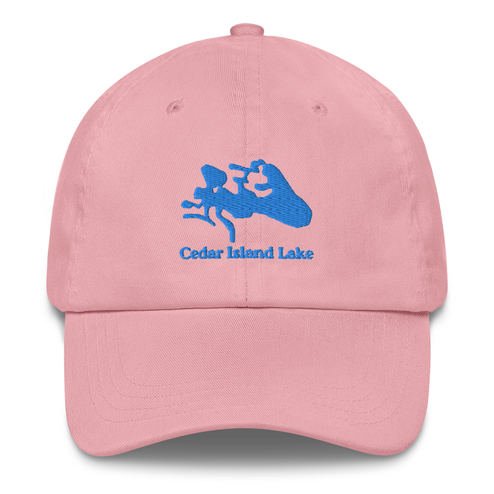 Embroidered Dad Hat with Cedar Island Lake on front & We Lake You on Back