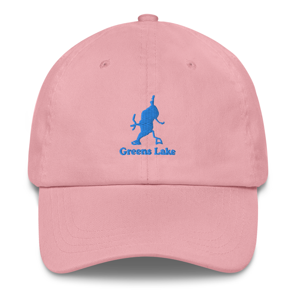 Embroidered Dad Hat with Greens Lake on front & We Lake You on Back