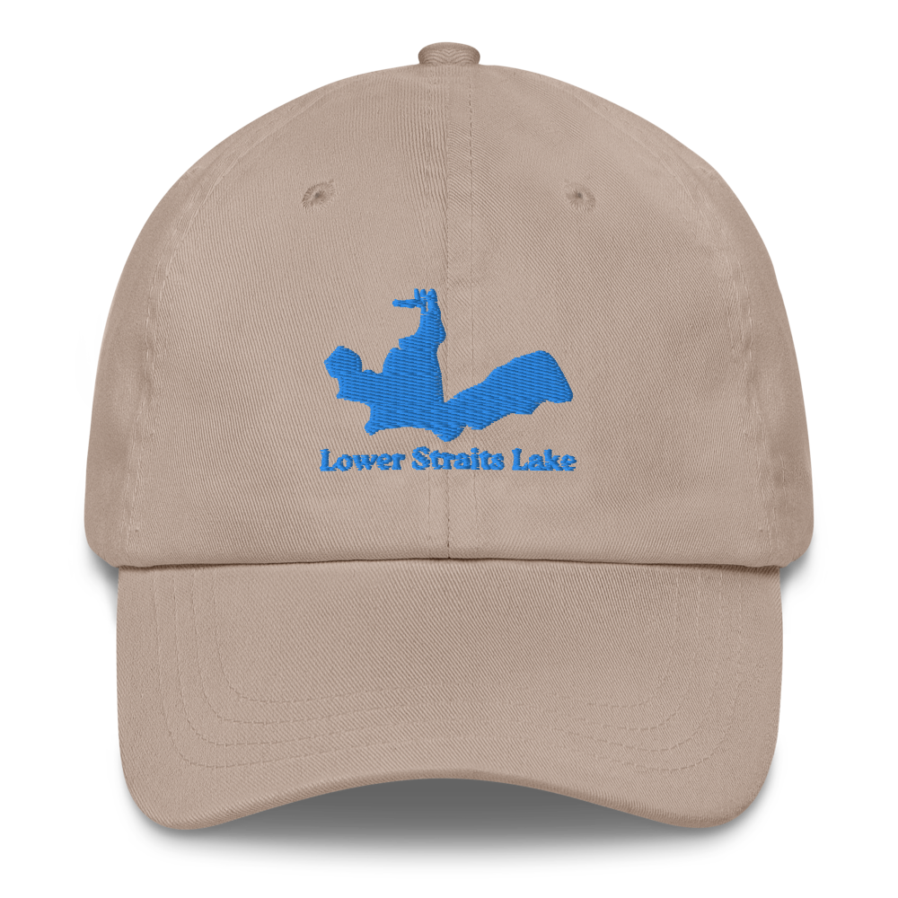 Embroidered Dad Hat with Lower Straits Lake on front & We Lake You on Back