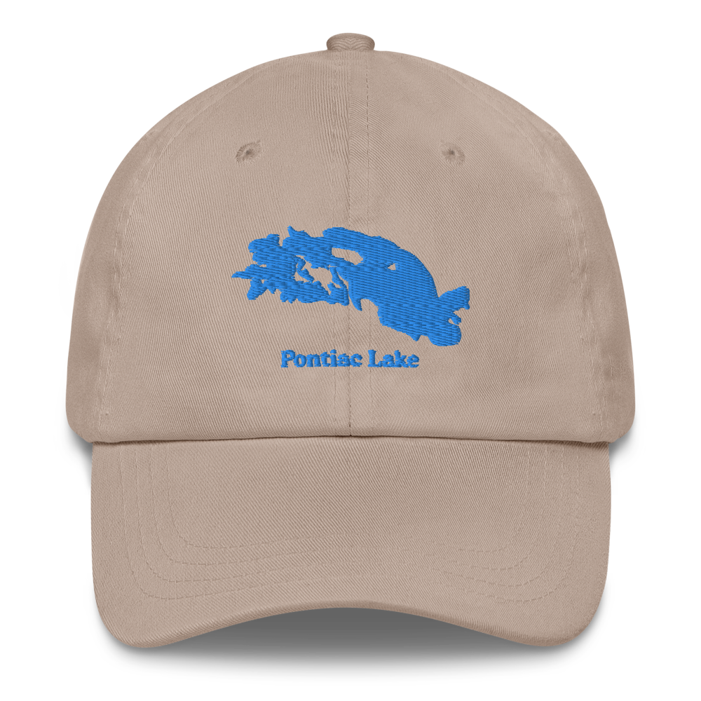 Embroidered Dad Hat with Pontiac Lake on front & We Lake You on Back