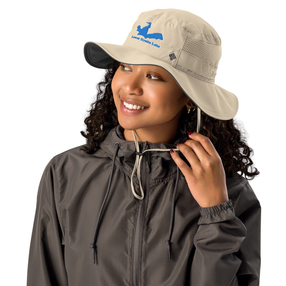 Columbia booney hat with Lower Straits Lake embroidered on front
