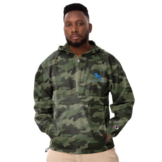 Great Lakes - Great State Embroidered Champion Windbreaker Pullover Jacket (1/2 Zip Front)