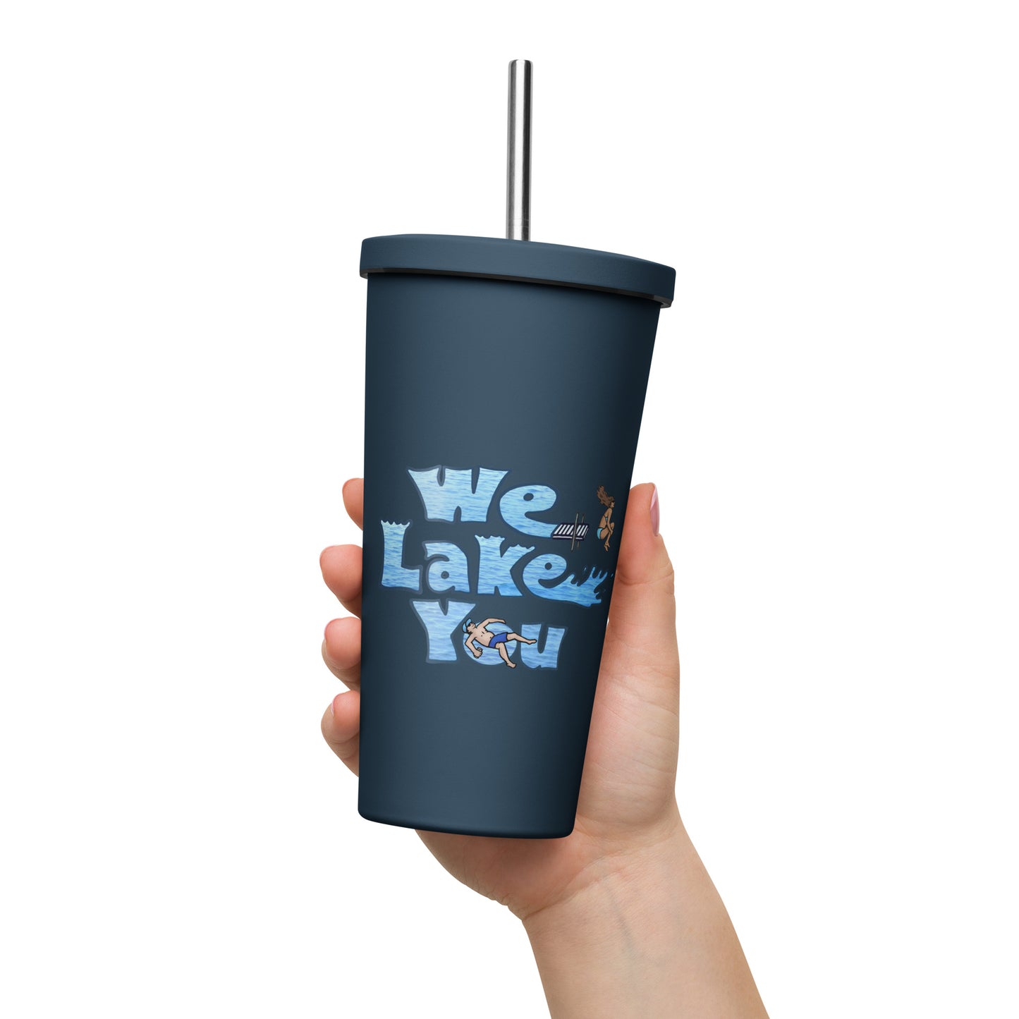 {Lake} 20 oz. Insulated Stainless Steel Tumbler & Metal Straw