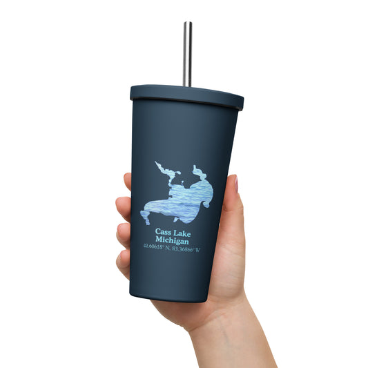 {Lake} 20 oz. Insulated Stainless Steel Tumbler & Metal Straw