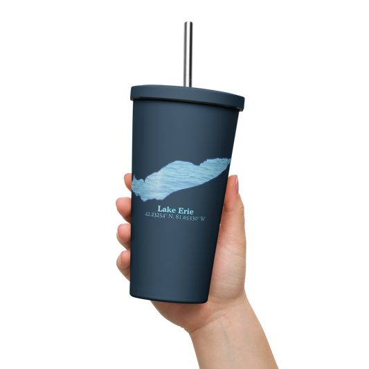 Lake Erie 20 oz. Insulated Stainless Steel Tumbler & Metal Straw