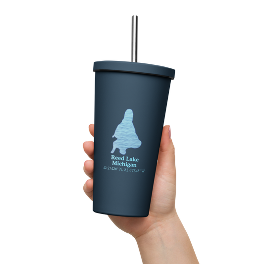 Reed Lake 20 oz. Insulated Stainless Steel Tumbler & Metal Straw