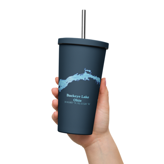 Buckeye Lake 20 oz. Insulated Stainless Steel Tumbler & Metal Straw