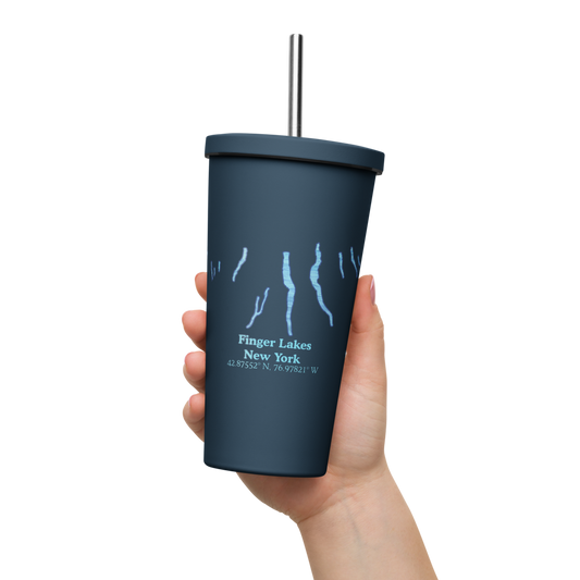 Finger Lakes 20 oz. Insulated Stainless Steel Tumbler & Metal Straw