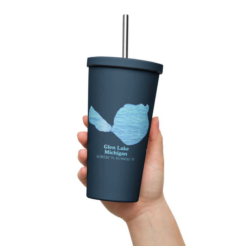 Glen Lake 20 oz. Insulated Stainless Steel Tumbler & Metal Straw
