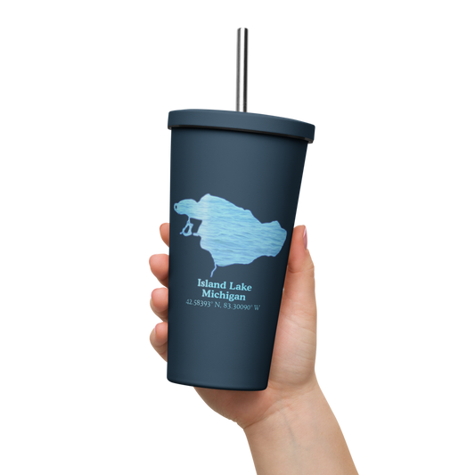 Island Lake 20 oz. Insulated Stainless Steel Tumbler & Metal Straw