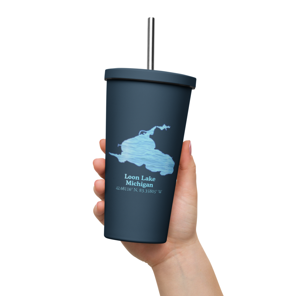 Loon Lake 20 oz. Insulated Stainless Steel Tumbler & Metal Straw
