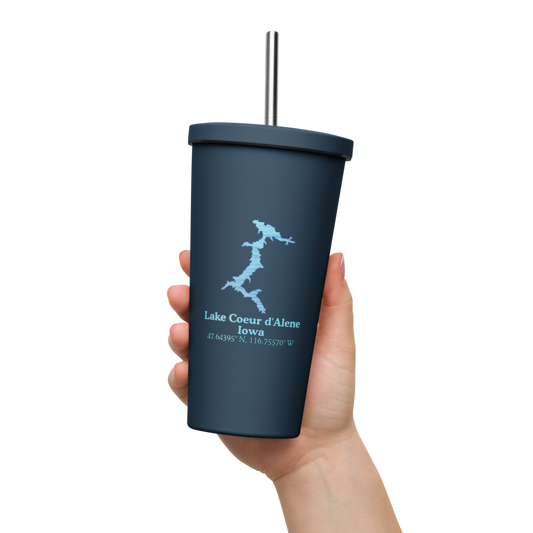 Lake Coeur d'Alene 20 oz. Insulated Stainless Steel Tumbler & Metal Straw