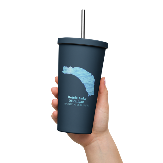 Betsie Lake 20 oz. Insulated Stainless Steel Tumbler & Metal Straw