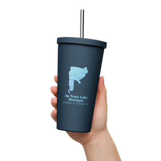 Au Train Lake 20 oz. Insulated Stainless Steel Tumbler & Metal Straw