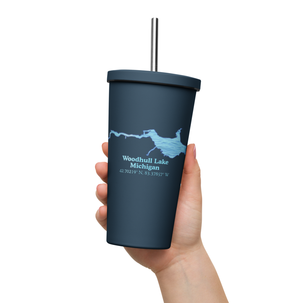 Woodhull Lake 20 oz. Insulated Stainless Steel Tumbler & Metal Straw