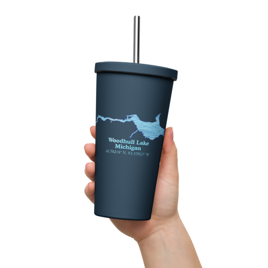 Woodhull Lake 20 oz. Insulated Stainless Steel Tumbler & Metal Straw