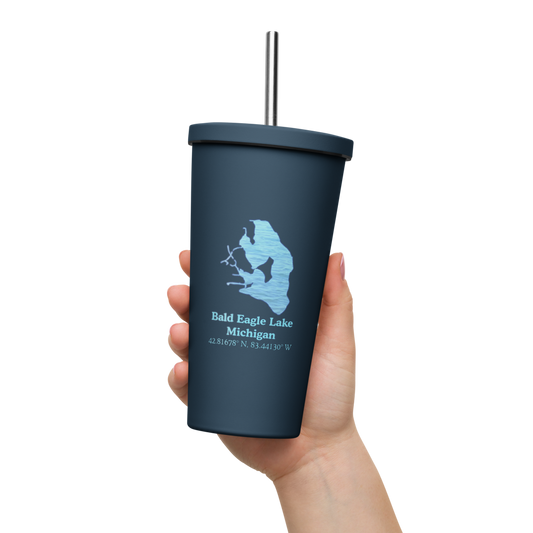 Bald Eagle Lake 20 oz. Insulated Stainless Steel Tumbler & Metal Straw