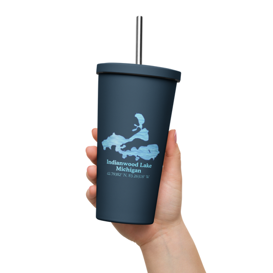Indianwood Lake 20 oz. Insulated Stainless Steel Tumbler & Metal Straw